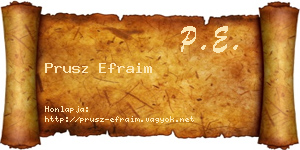 Prusz Efraim névjegykártya